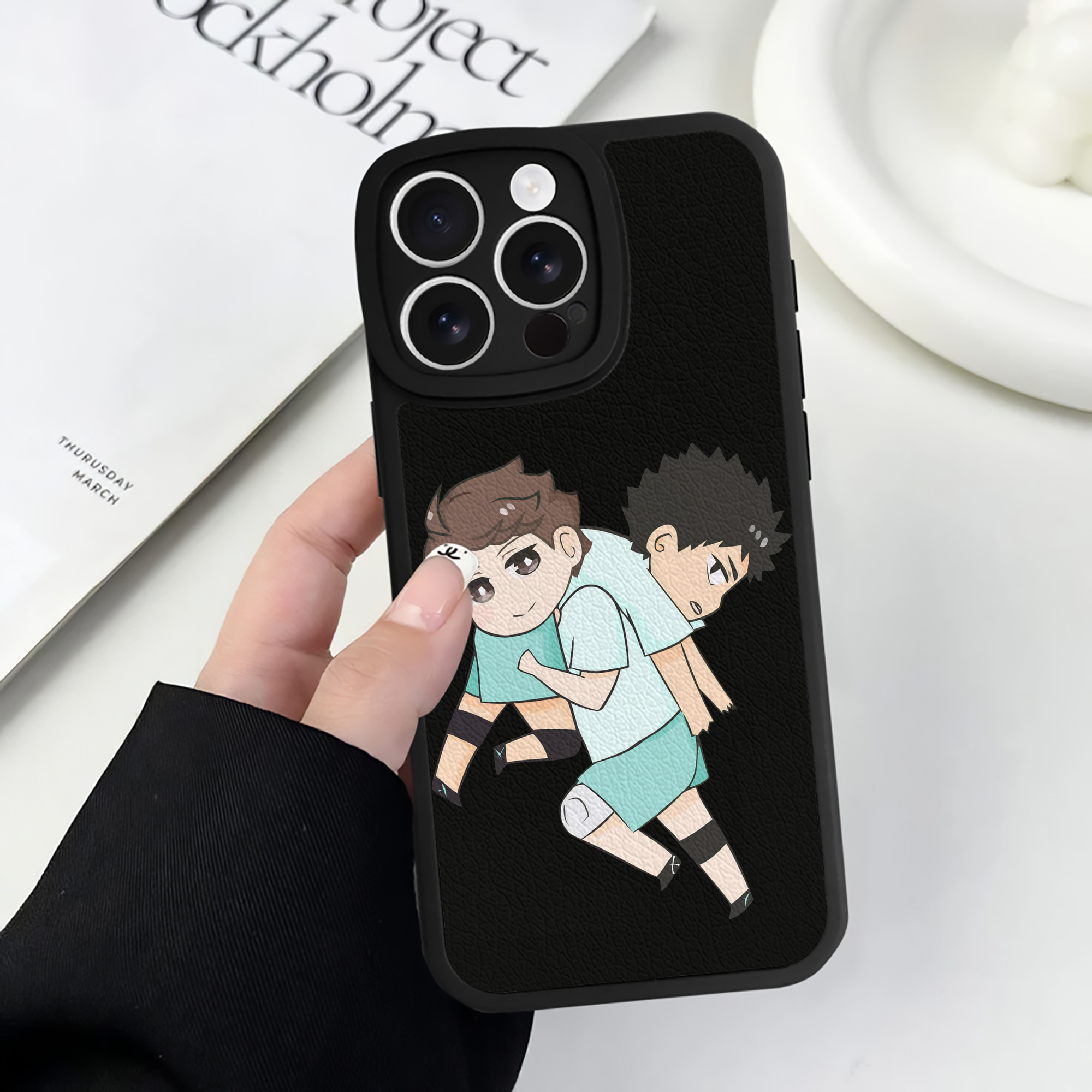 （画像用） ハイキュー!! Haikyu!! 【iPhone 16シリーズ対応】シリコンスマホケース（レザー調） 材質：シリコン